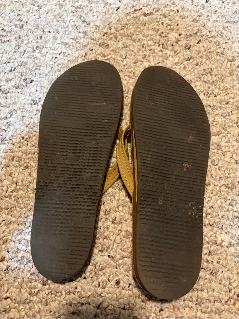Rainbow Women’s Tan Leather Flip Flop Sandals - Picture 4 of 4